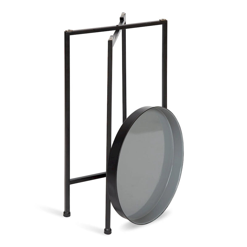 Table d'appoint pliante plateau rond en métal Celia – 14"x14"x25.75"