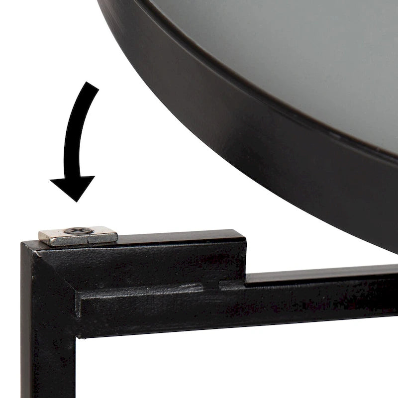 Table d'appoint pliante plateau rond en métal Celia – 14"x14"x25.75"