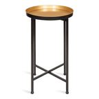Table d'appoint pliante plateau rond en métal Celia – 14"x14"x25.75"