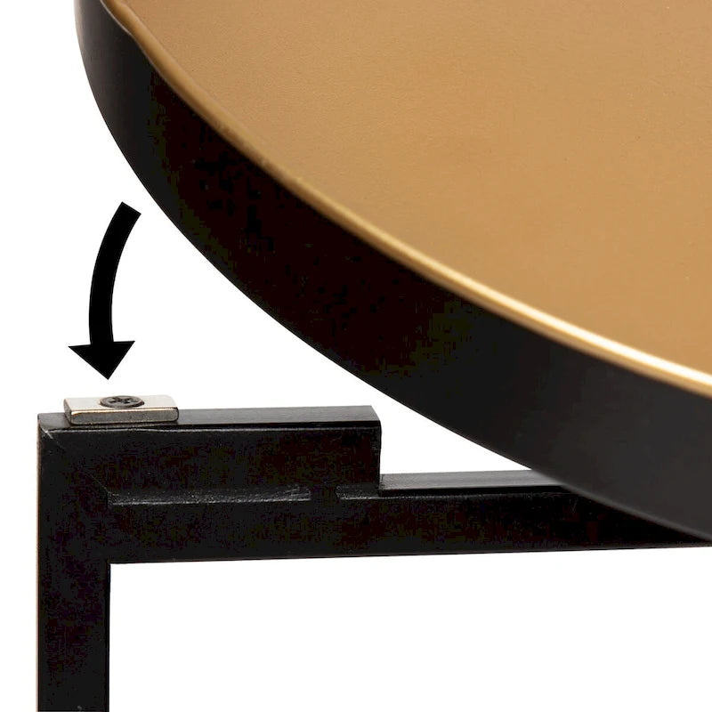 Table d'appoint pliante plateau rond en métal Celia – 14"x14"x25.75"