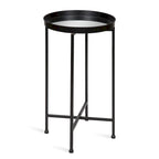 Table d'appoint pliante plateau rond en métal Celia – 14"x14"x25.75"