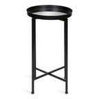 Table d'appoint pliante plateau rond en métal Celia – 14"x14"x25.75"
