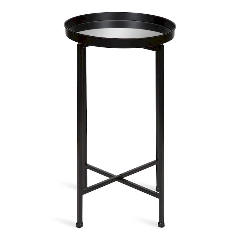 Table d'appoint pliante plateau rond en métal Celia – 14"x14"x25.75"