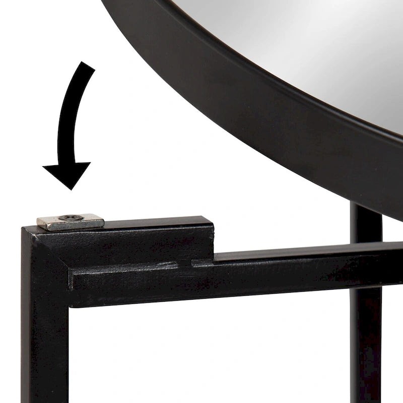 Table d'appoint pliante plateau rond en métal Celia – 14"x14"x25.75"