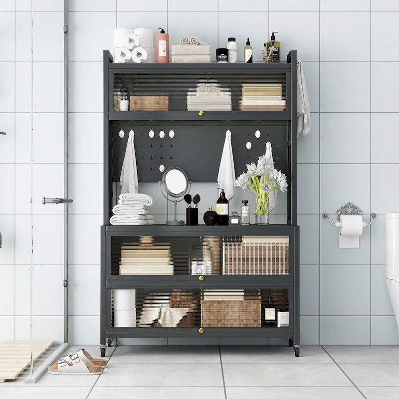 Meubles de rangement de cuisine à roulettes - Étagère de boulangerie, Meuble à micro-ondes, Organisateur de rangement