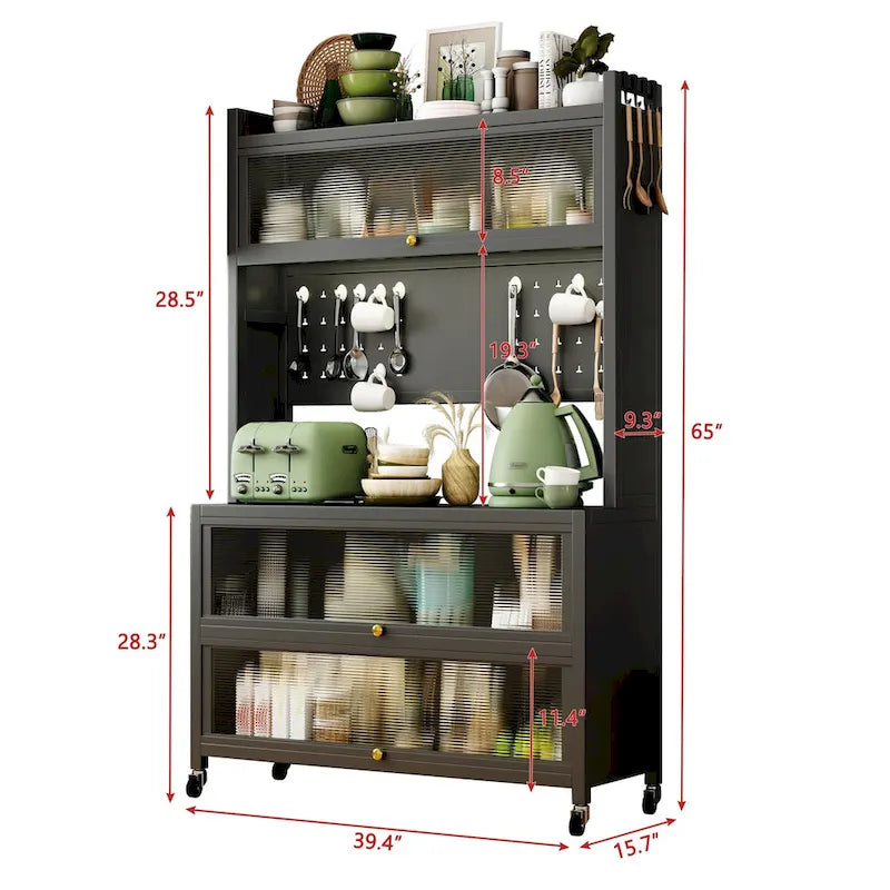Meubles de rangement de cuisine à roulettes - Étagère de boulangerie, Meuble à micro-ondes, Organisateur de rangement