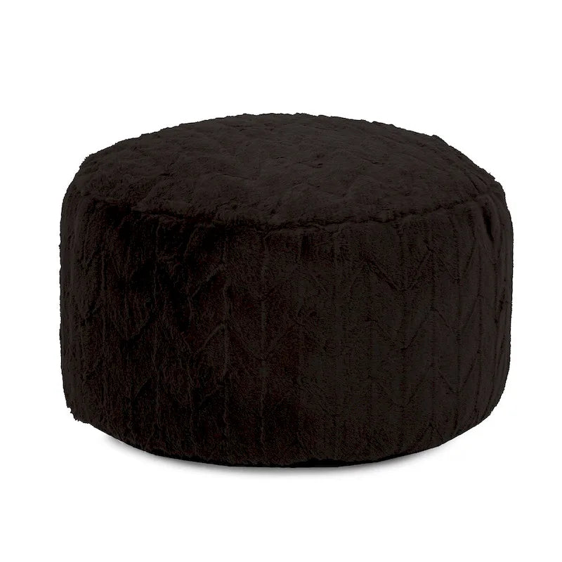 Allan Andrews Pouf en Angora Ébène