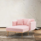 Chaise longue d'intérieur 62 L, Lit de canapé moderne en tissu Teddy pour salon, Chaise longue convertible avec pieds en fer