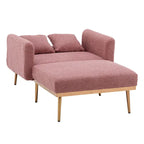 Chaise longue d'intérieur 62 L, Lit de canapé moderne en tissu Teddy pour salon, Chaise longue convertible avec pieds en fer