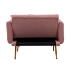 Chaise longue d'intérieur 62 L, Lit de canapé moderne en tissu Teddy pour salon, Chaise longue convertible avec pieds en fer