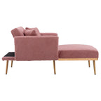 Chaise longue d'intérieur 62 L, Lit de canapé moderne en tissu Teddy pour salon, Chaise longue convertible avec pieds en fer