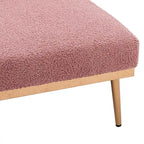 Chaise longue d'intérieur 62 L, Lit de canapé moderne en tissu Teddy pour salon, Chaise longue convertible avec pieds en fer