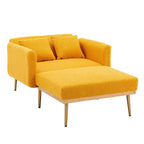Chaise longue d'intérieur 62 L, Lit de canapé moderne en tissu Teddy pour salon, Chaise longue convertible avec pieds en fer