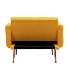 Chaise longue d'intérieur 62 L, Lit de canapé moderne en tissu Teddy pour salon, Chaise longue convertible avec pieds en fer