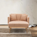 Chaise longue d'intérieur 62 L, Lit de canapé moderne en tissu Teddy pour salon, Chaise longue convertible avec pieds en fer