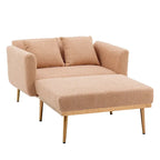 Chaise longue d'intérieur 62 L, Lit de canapé moderne en tissu Teddy pour salon, Chaise longue convertible avec pieds en fer