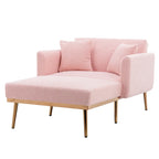 Chaise longue d'intérieur 62 L, Lit de canapé moderne en tissu Teddy pour salon, Chaise longue convertible avec pieds en fer