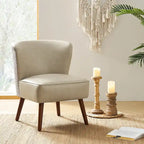 Fauteuil d'appoint Mid-Century Modern – Pieds effilés en bois massif, 4 couleurs