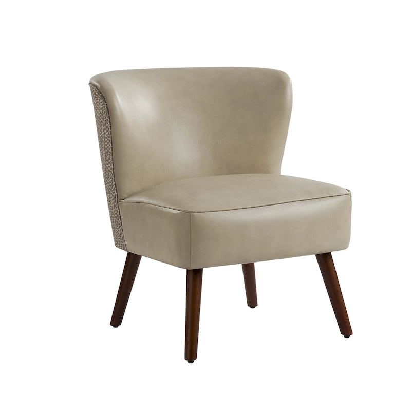 Fauteuil d'appoint Mid-Century Modern – Pieds effilés en bois massif, 4 couleurs