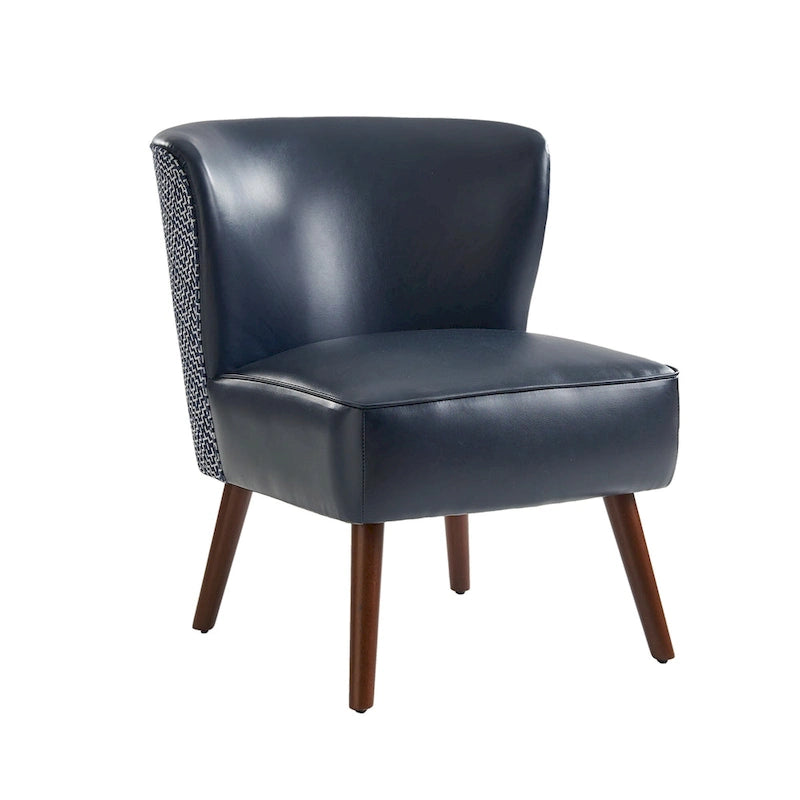 Fauteuil d'appoint Mid-Century Modern – Pieds effilés en bois massif, 4 couleurs
