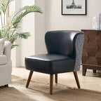 Fauteuil d'appoint Mid-Century Modern – Pieds effilés en bois massif, 4 couleurs