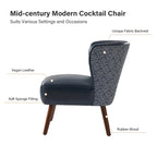 Fauteuil d'appoint Mid-Century Modern – Pieds effilés en bois massif, 4 couleurs