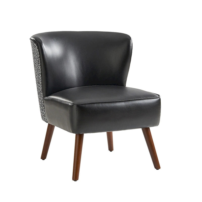 Fauteuil d'appoint Mid-Century Modern – Pieds effilés en bois massif, 4 couleurs