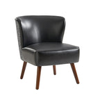 Fauteuil d'appoint Mid-Century Modern – Pieds effilés en bois massif, 4 couleurs