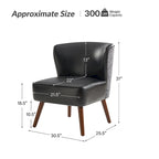 Fauteuil d'appoint Mid-Century Modern – Pieds effilés en bois massif, 4 couleurs