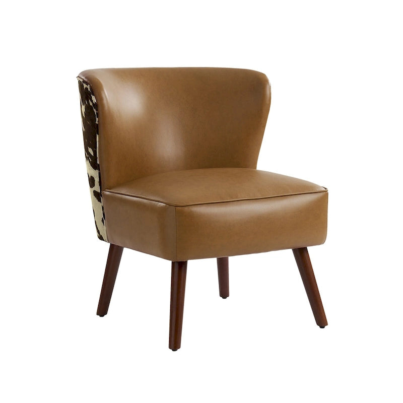 Fauteuil d'appoint Mid-Century Modern – Pieds effilés en bois massif, 4 couleurs