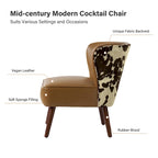 Fauteuil d'appoint Mid-Century Modern – Pieds effilés en bois massif, 4 couleurs