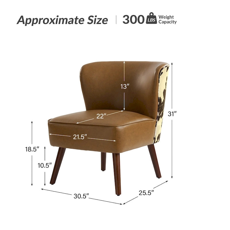 Fauteuil d'appoint Mid-Century Modern – Pieds effilés en bois massif, 4 couleurs