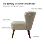 Fauteuil d'appoint Mid-Century Modern – Pieds effilés en bois massif, 4 couleurs