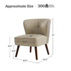Fauteuil d'appoint Mid-Century Modern – Pieds effilés en bois massif, 4 couleurs
