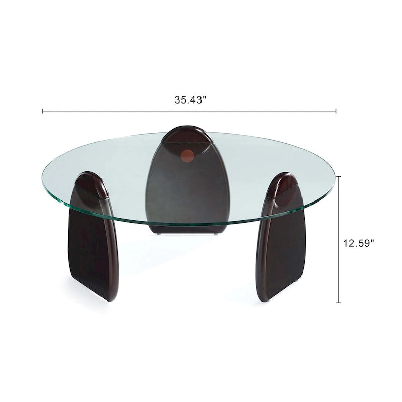 Table Basse Moderne Manhattan Comfort Artesia Noyer Foncé