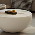 Table basse ronde moderne Nesting 42 blanc crème, 2 pièces pour le salon - 62