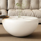 Table basse ronde moderne Nesting 42 blanc crème, 2 pièces pour le salon - 62