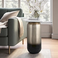Table d'appoint moderne Sagebrook Home en marbre/métal blanc neutre et or - 16 x 16 x 23