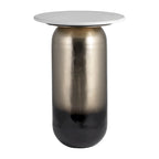 Table d'appoint moderne Sagebrook Home en marbre/métal blanc neutre et or - 16 x 16 x 23
