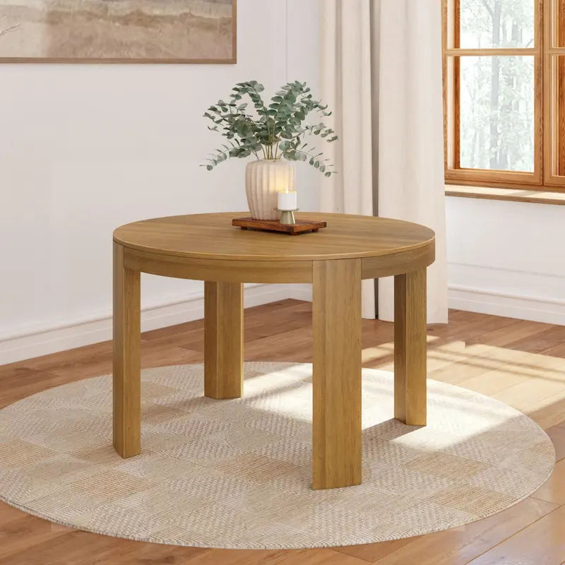 Table de salle à manger ronde en bois massif Plank and Beam Contour - 47