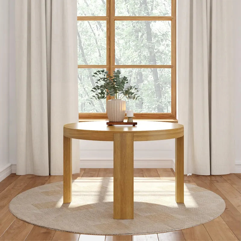 Table de salle à manger ronde en bois massif Plank and Beam Contour - 47