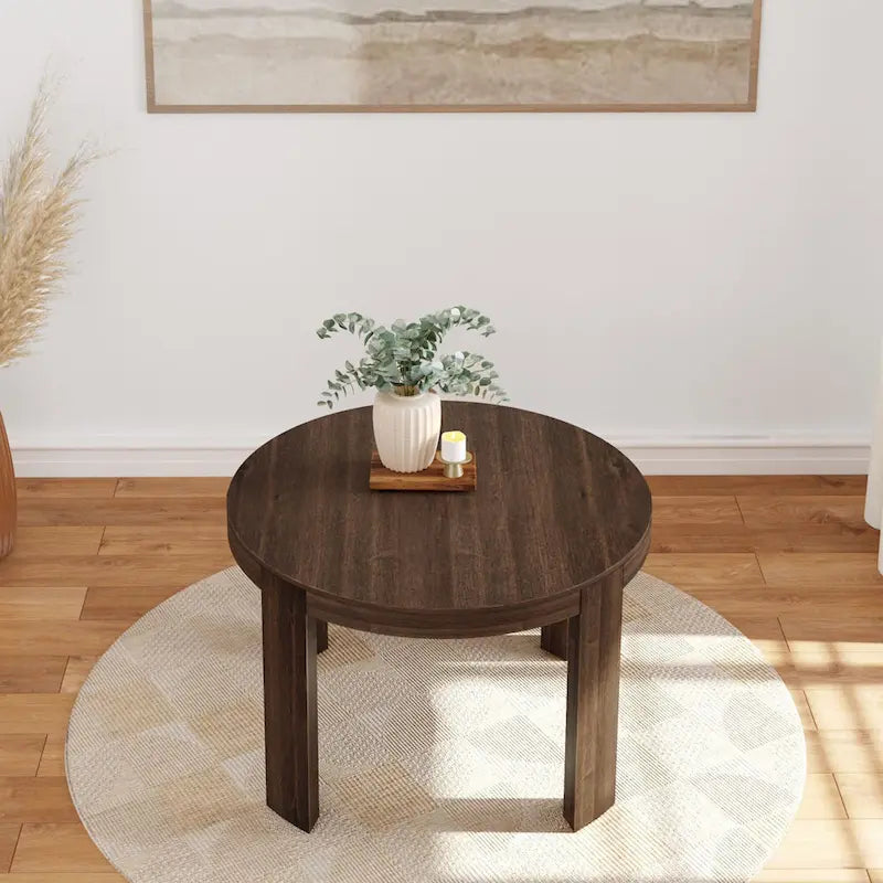 Table de salle à manger ronde en bois massif Plank and Beam Contour - 47