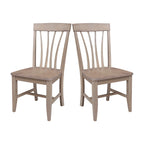 Chaises de salle à manger Soma en bois massif Fanback – Lot de 2, style classique