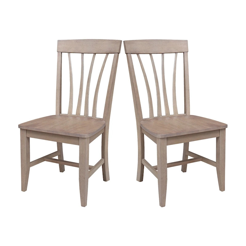 Chaises de salle à manger Soma en bois massif Fanback – Lot de 2, style classique