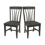 Chaises de salle à manger Soma en bois massif Fanback – Lot de 2, style classique