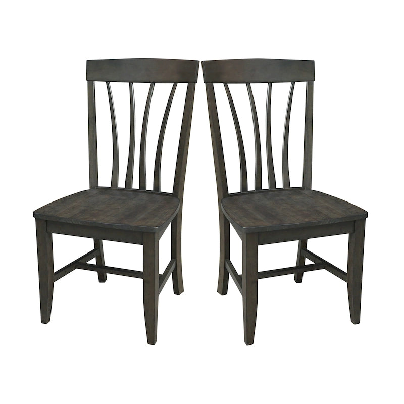 Chaises de salle à manger Soma en bois massif Fanback – Lot de 2, style classique