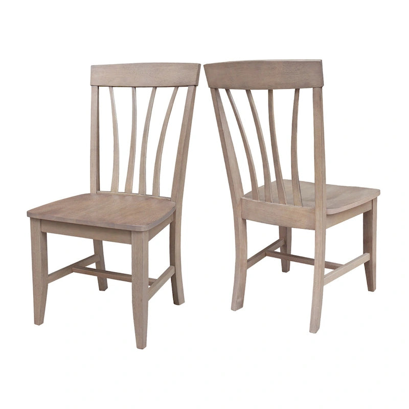 Chaises de salle à manger Soma en bois massif Fanback – Lot de 2, style classique