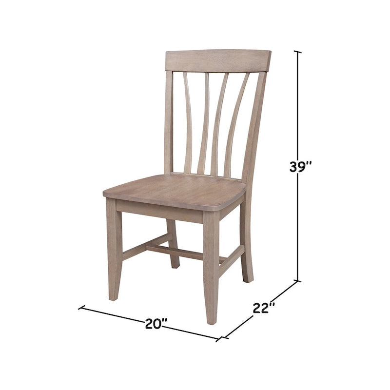 Chaises de salle à manger Soma en bois massif Fanback – Lot de 2, style classique
