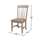 Chaises de salle à manger Soma en bois massif Fanback – Lot de 2, style classique