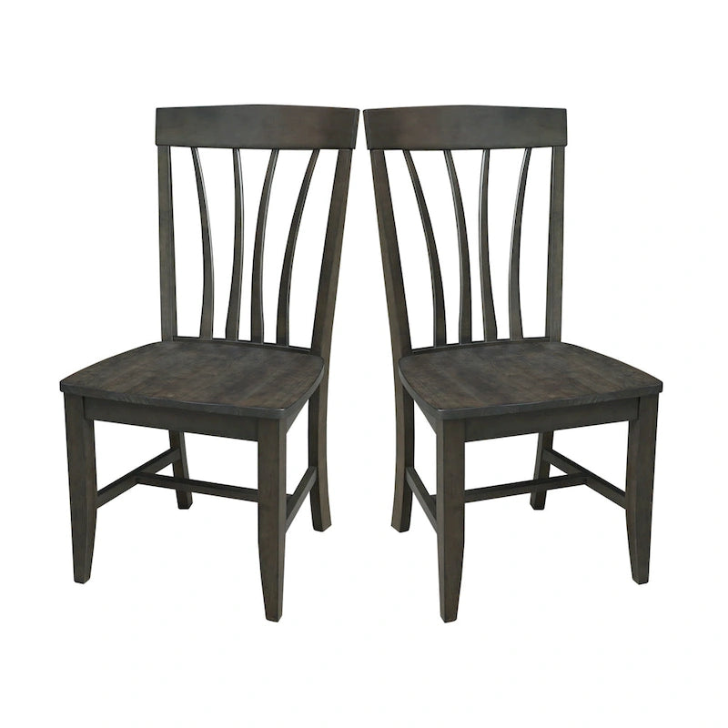 Chaises de salle à manger Soma en bois massif Fanback – Lot de 2, style classique